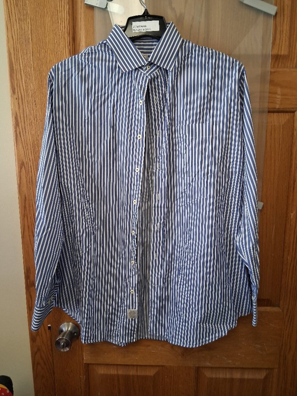 Mens size xl Peter Millar blue and white dress shirt
